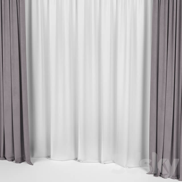 Curtains with tulle