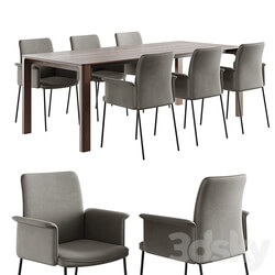 Dining set christine kroencke porto table jaro 200 chair Table Chair 3D Models 