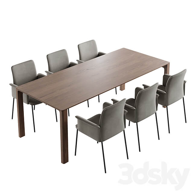 Dining set christine kroencke porto table jaro 200 chair Table Chair 3D Models