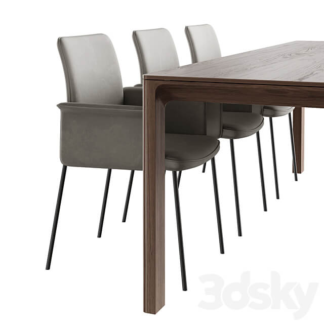 Dining set christine kroencke porto table jaro 200 chair Table Chair 3D Models