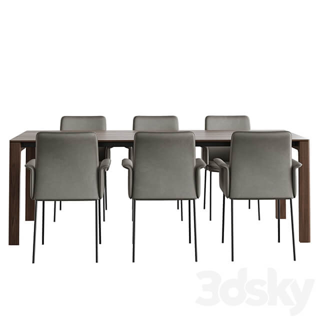 Dining set christine kroencke porto table jaro 200 chair Table Chair 3D Models