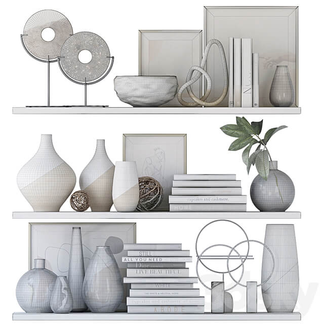 Shelves with decor
