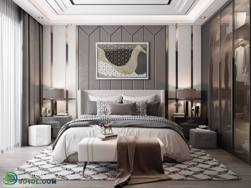 3D Interior Scenes File 3dsmax Model Bedroom 441 By Viet Long Lee