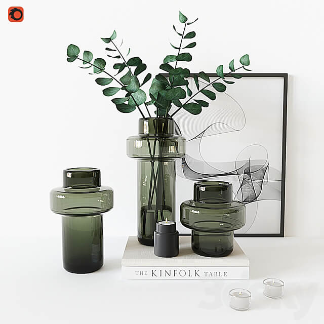 Decorative set with Glass Vase