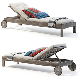 Other Pottery Barn Chatham FSC Mahogany Chaise Lounge with Wheels 