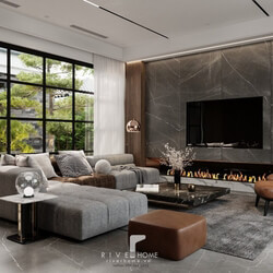  Living Room- Kitchen Interior by Tuan Kiet 