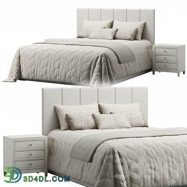 Bed Striped Headboard Bed