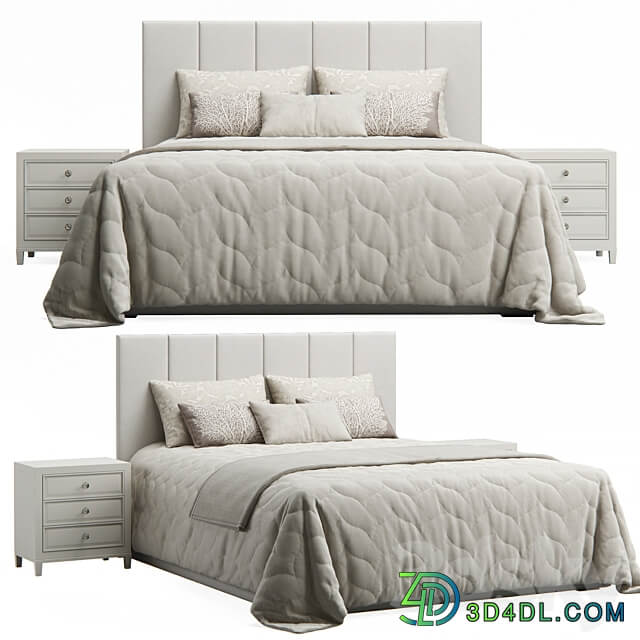 Bed Striped Headboard Bed