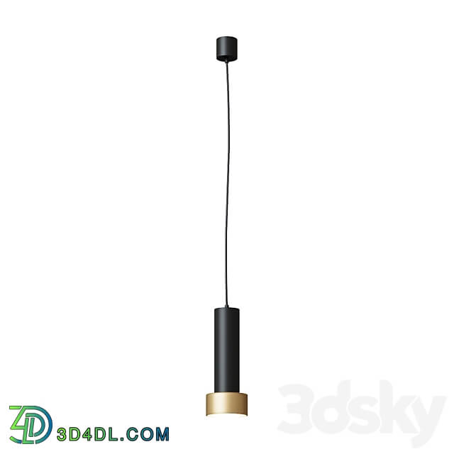 Focus pendant black and gold Pendant light 3D Models