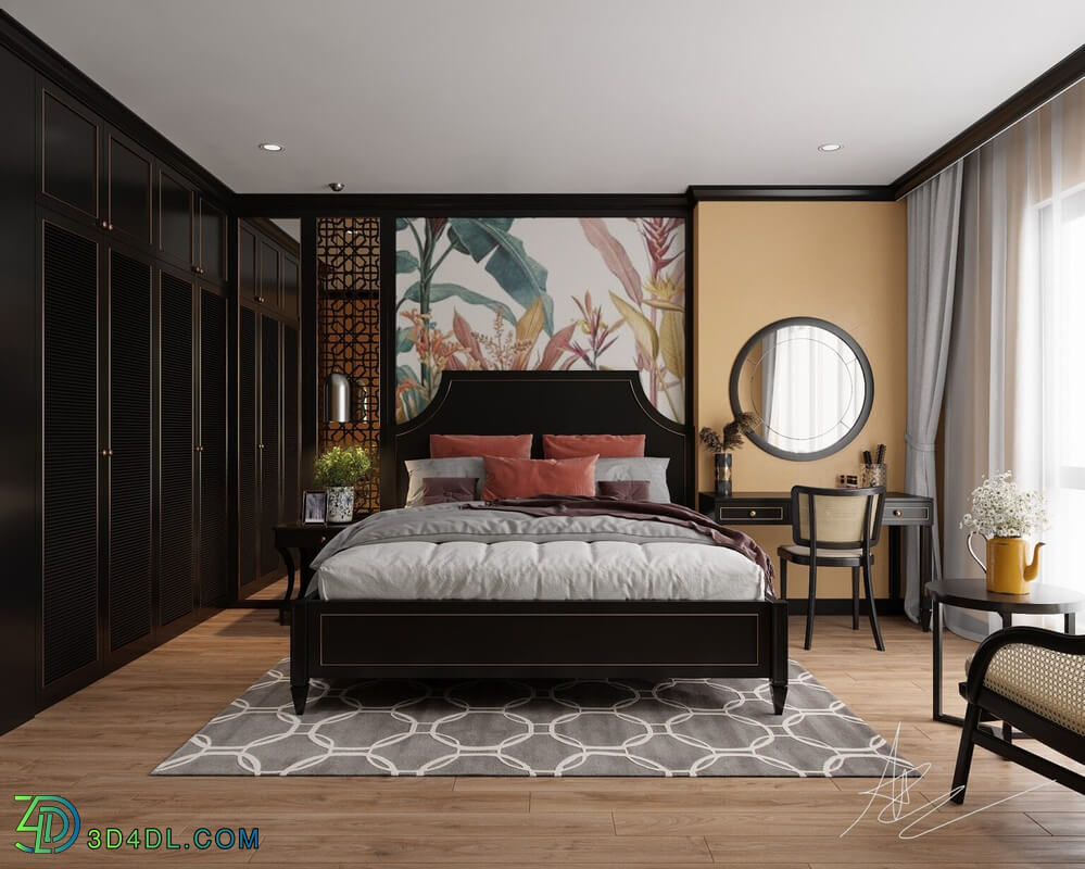 3D Interior Scenes File 3dsmax Model Indochine Bedroom 456 By Minh Tu