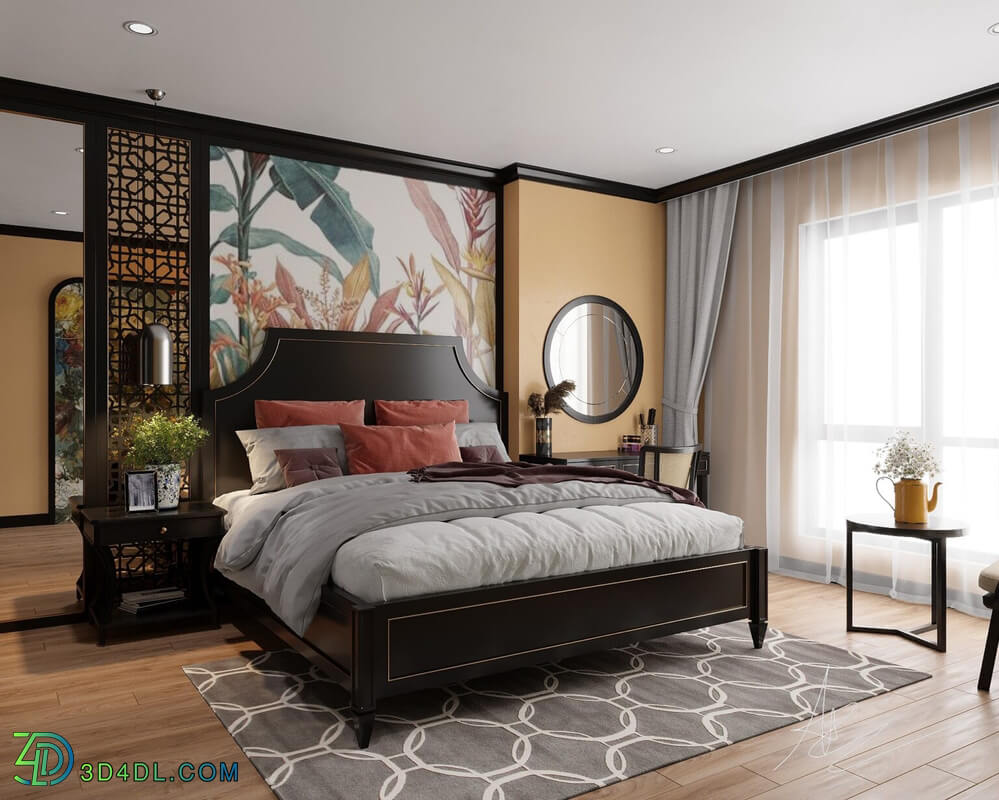 3D Interior Scenes File 3dsmax Model Indochine Bedroom 456 By Minh Tu