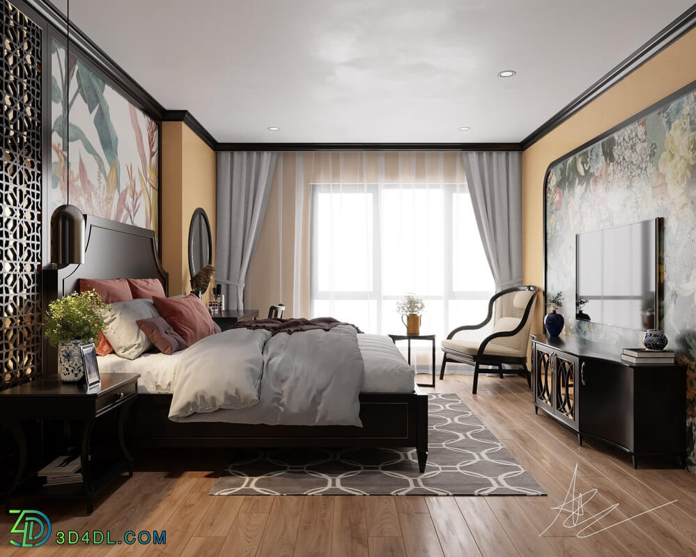 3D Interior Scenes File 3dsmax Model Indochine Bedroom 456 By Minh Tu