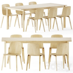 Table Chair Linear Wood Table by Muuto 