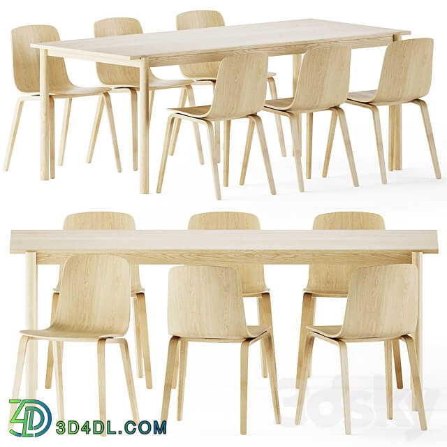 Table Chair Linear Wood Table by Muuto