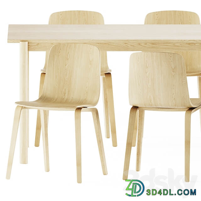 Table Chair Linear Wood Table by Muuto
