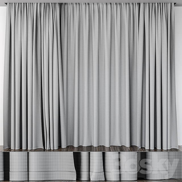 Blue curtains with arrows