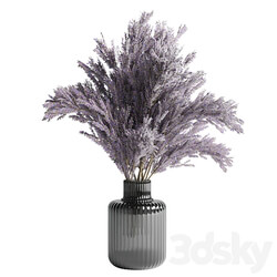 bouquet dry lavender vase glass 