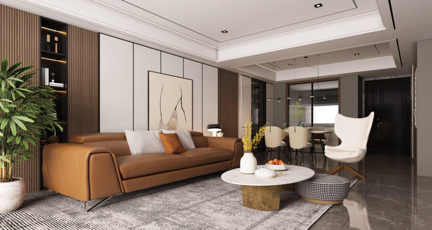  3D Living Room Interior By Huong Giang