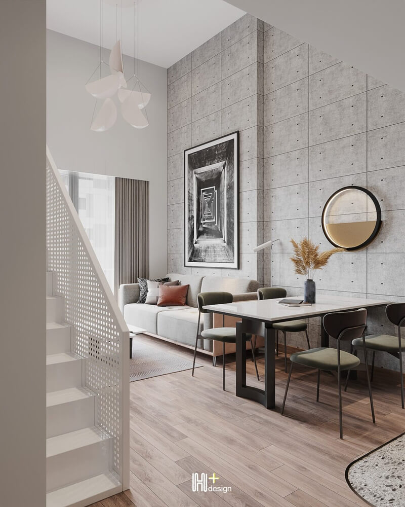 3D Living Room - Kitchen Interior By Nguyen Tuan Hai