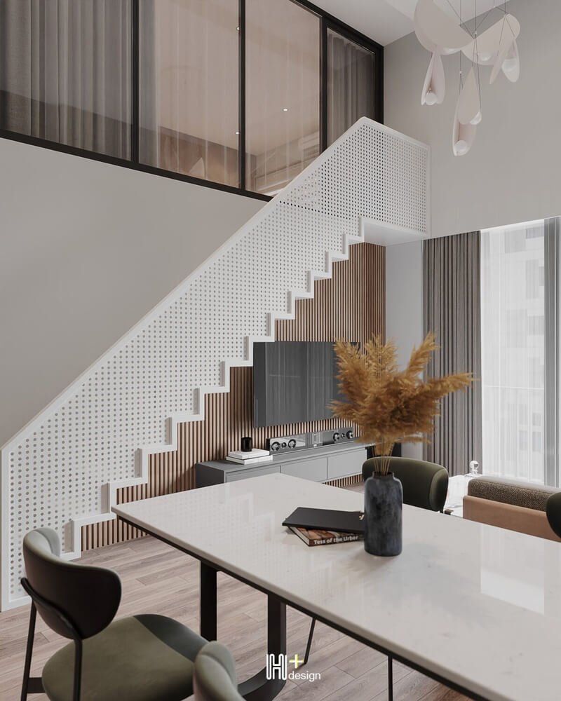  3D Living Room - Kitchen Interior By Nguyen Tuan Hai