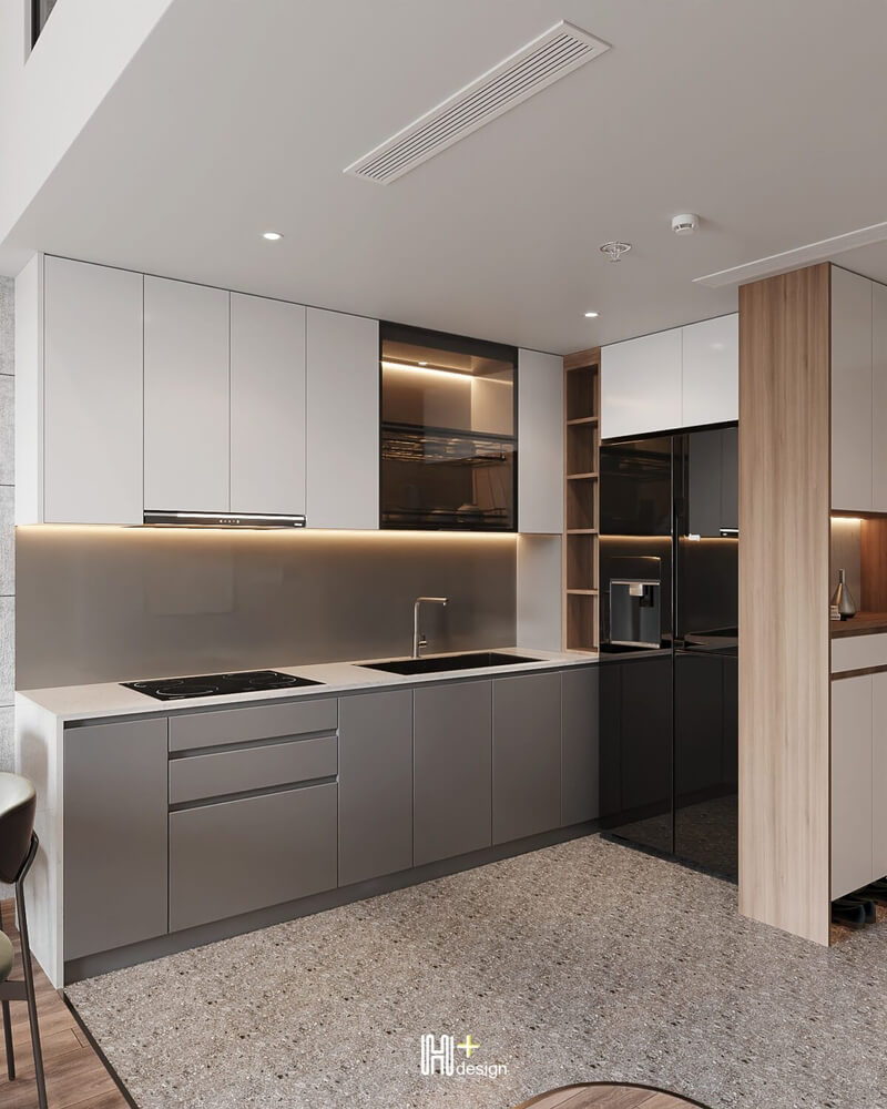  3D Living Room - Kitchen Interior By Nguyen Tuan Hai