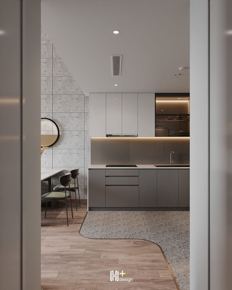  3D Living Room - Kitchen Interior By Nguyen Tuan Hai