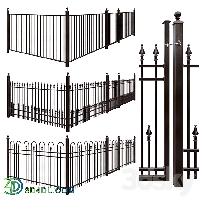 Iron fence set Hoop and Picket Puppet Picket Pool