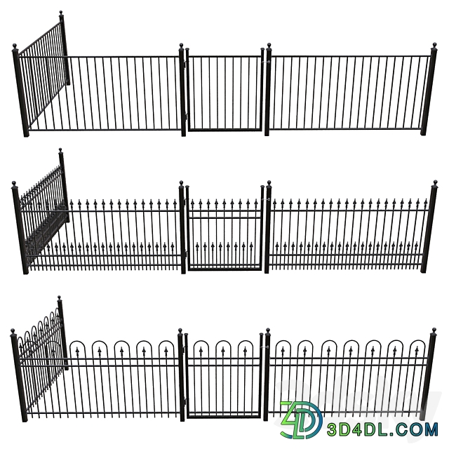 Iron fence set Hoop and Picket Puppet Picket Pool