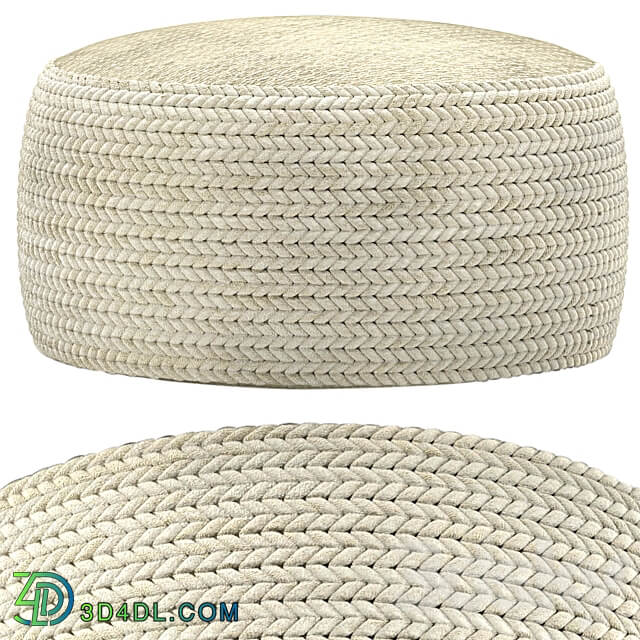 pouf Hira Natural Ivory Ottoman