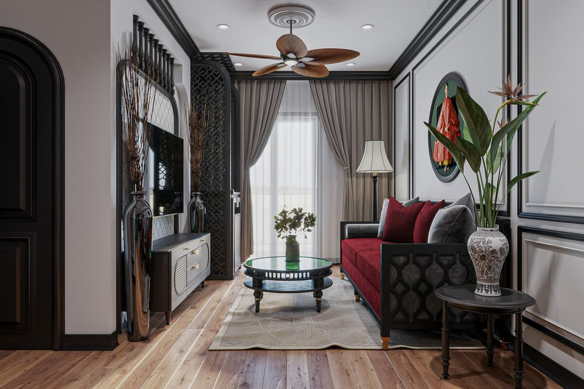  3D Indochine Apartment Interior By Nguyen Duc Anh