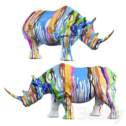 Deco Figurine Rhino Colore 26cm 