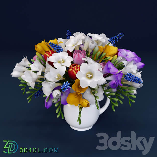 Hyacinth Freesia tulips 3D Models