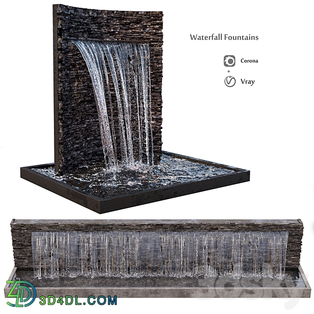 Other Waterfall fountains rock panel