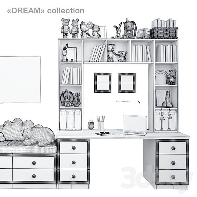 Miscellaneous Arbuzov Studio Dream Collection Tv and Desk with Shelves