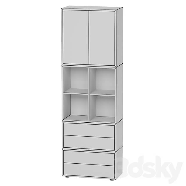 Combined cabinet with legs 70x35x212 cm EKET Wardrobe Display cabinets 3D Models