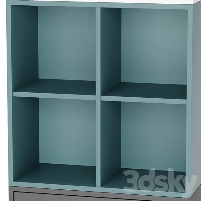 Combined cabinet with legs 70x35x212 cm EKET Wardrobe Display cabinets 3D Models