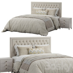 Bed Osborne Fabric King Sized Tufted Headboard Bed 