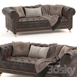Vintage Chesterfield brown leather 