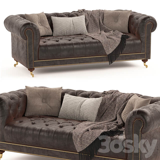 Vintage Chesterfield brown leather