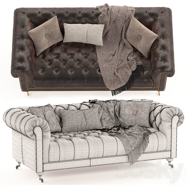 Vintage Chesterfield brown leather