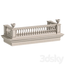 Facade element Classic balcony with balustrade. Classic balcony balustrade 