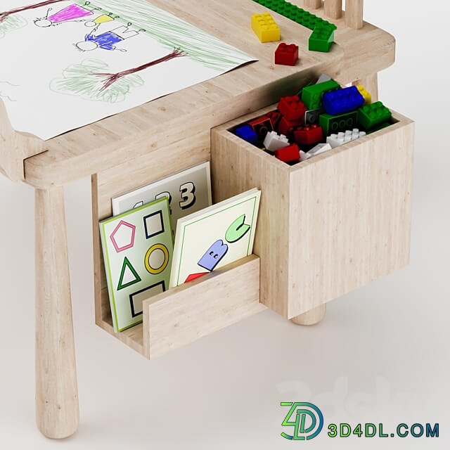 Table Chair Wood Tidy Activity Table