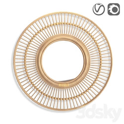 Round rattan mirror Nogu 3D Models 