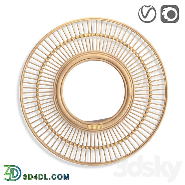 Round rattan mirror Nogu 3D Models