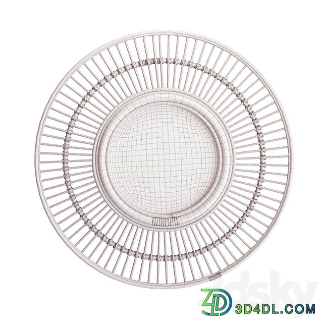 Round rattan mirror Nogu 3D Models