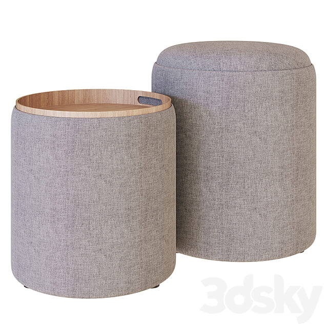 My Interno. Set of 2 Scandi ottomans small big 
