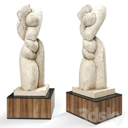 Abstract modern sculpture plaster 