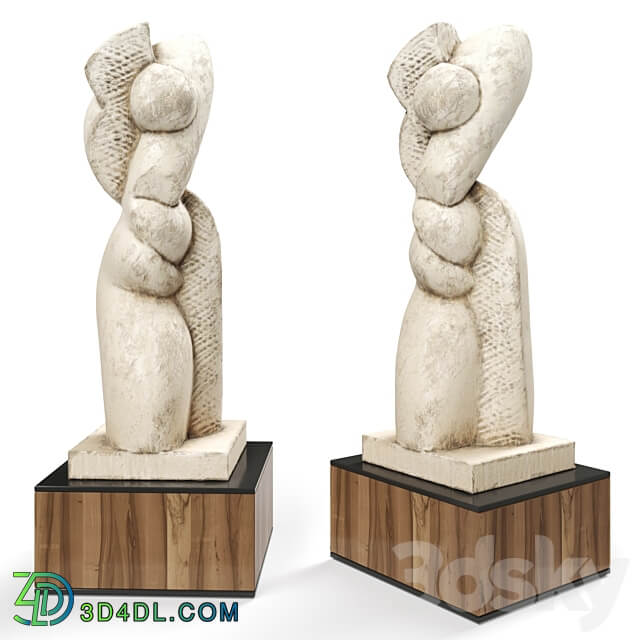 Abstract modern sculpture plaster