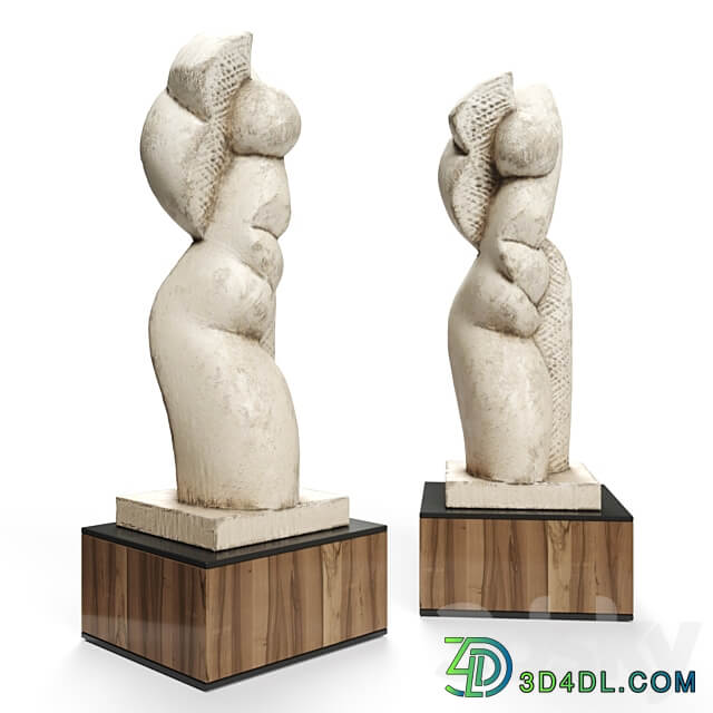 Abstract modern sculpture plaster