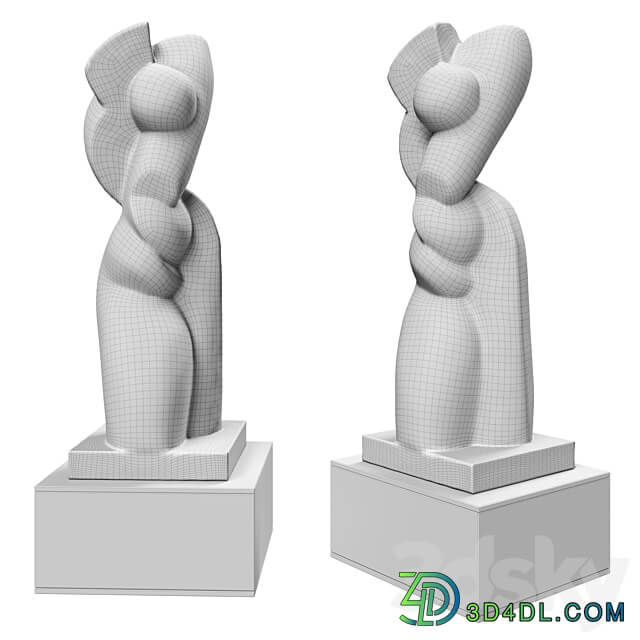 Abstract modern sculpture plaster
